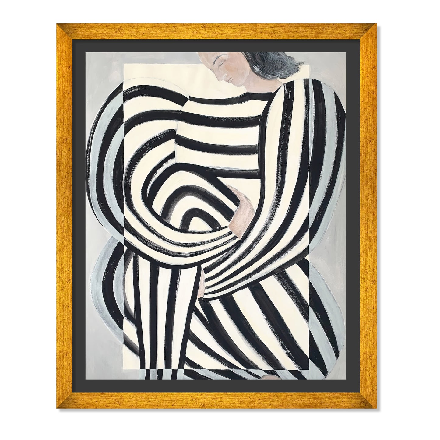 MUJER EN ROPA BLANCO Y NEGRO