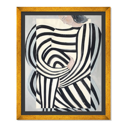 MUJER EN ROPA BLANCO Y NEGRO