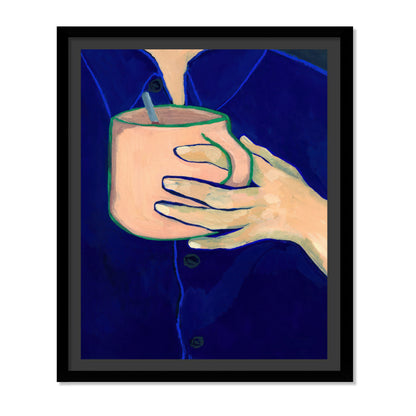 TAZA CON BORDE VERDE