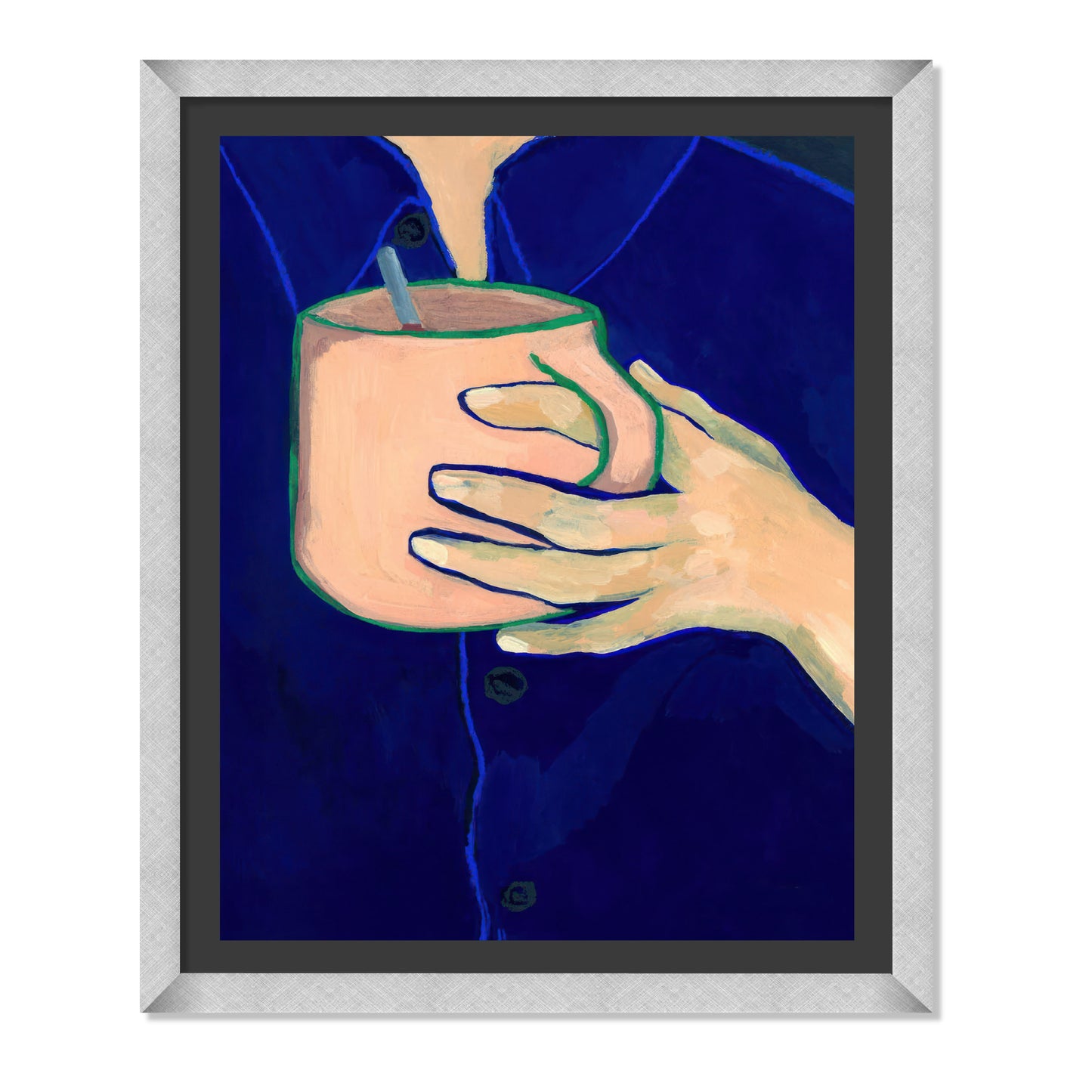 TAZA CON BORDE VERDE