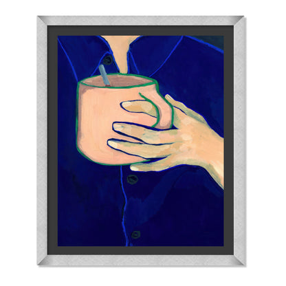 TAZA CON BORDE VERDE
