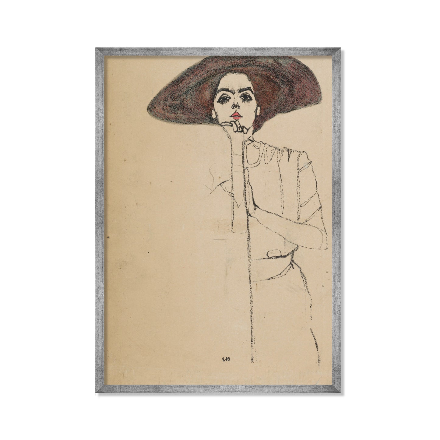 RETRATO DE UNA MUJER CON SOMBRERO NEGRO
