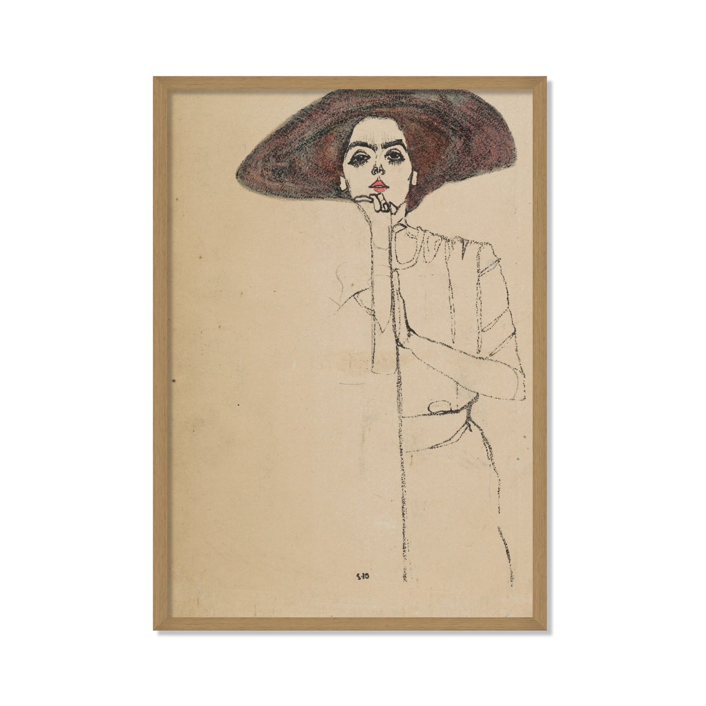 RETRATO DE UNA MUJER CON SOMBRERO NEGRO