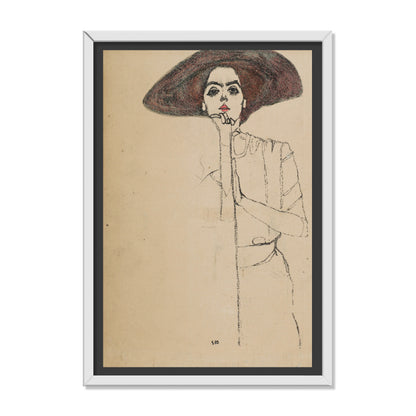 RETRATO DE UNA MUJER CON SOMBRERO NEGRO