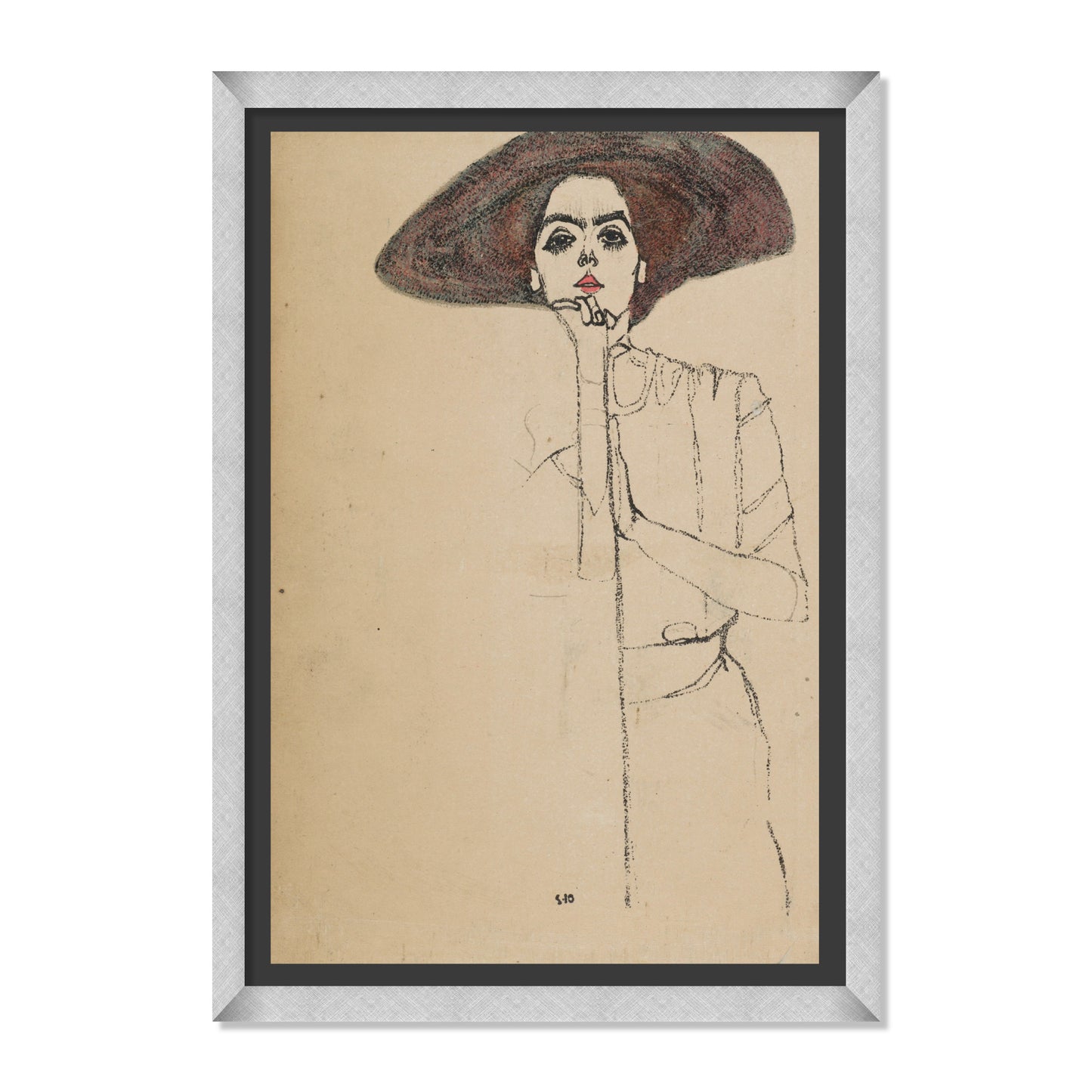 RETRATO DE UNA MUJER CON SOMBRERO NEGRO