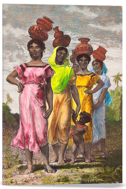 MUJERES PARAGUAYAS CAMPESINAS YENDO AL RÍO