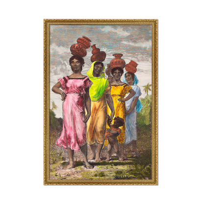 MUJERES PARAGUAYAS CAMPESINAS YENDO AL RÍO