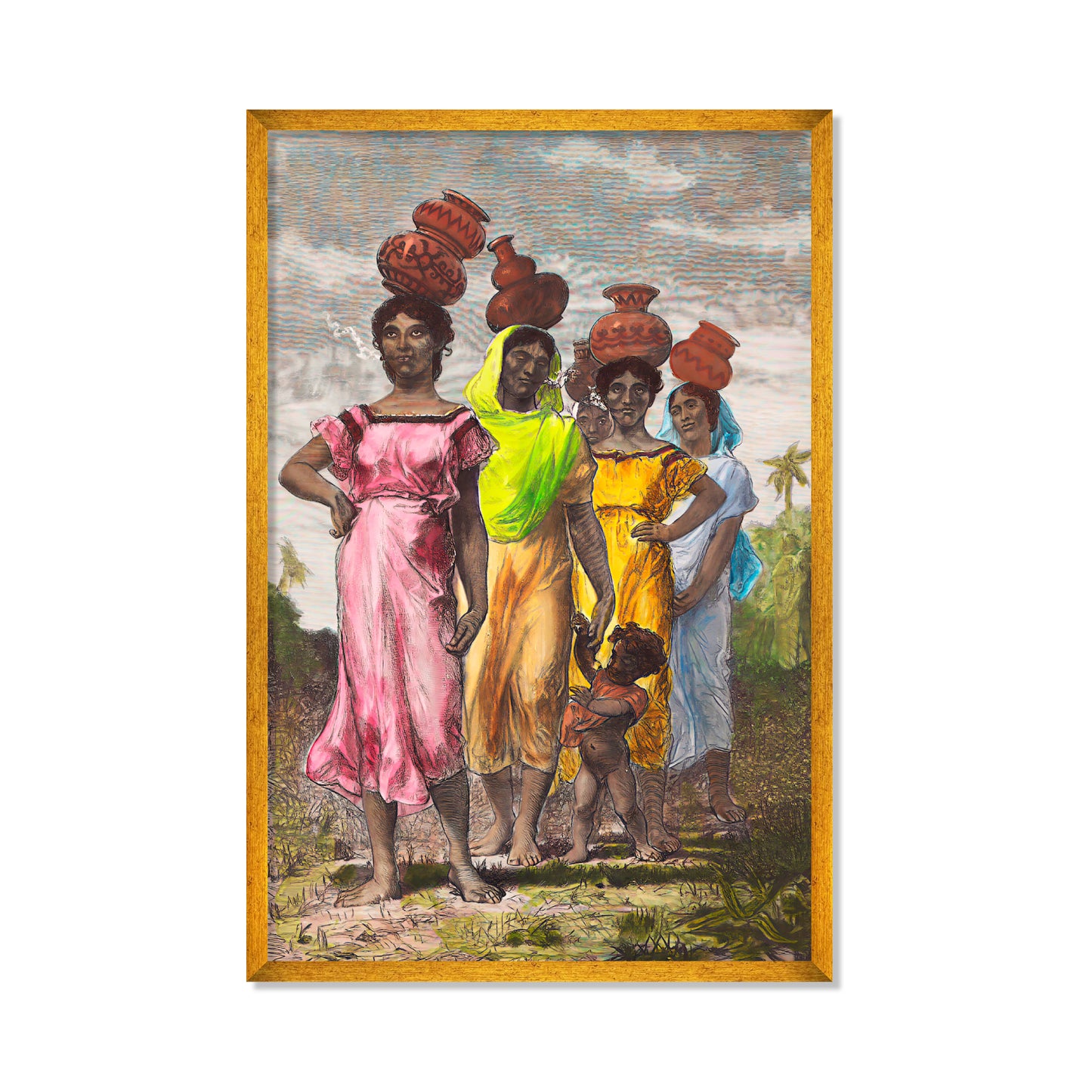 MUJERES PARAGUAYAS CAMPESINAS YENDO AL RÍO