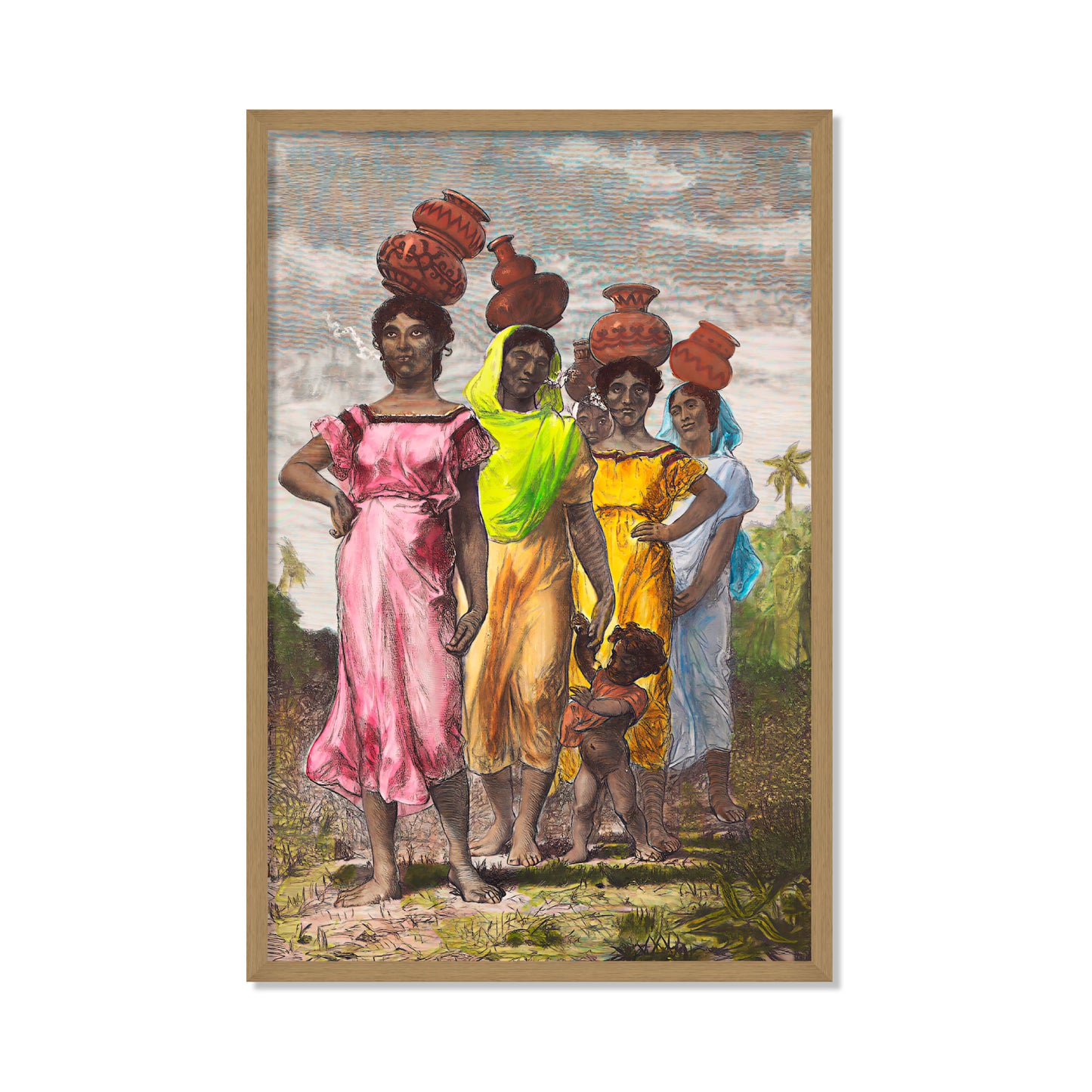 MUJERES PARAGUAYAS CAMPESINAS YENDO AL RÍO