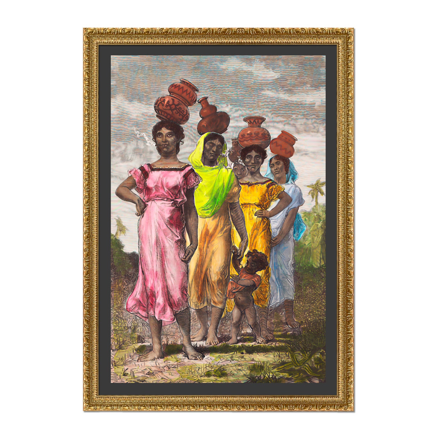 MUJERES PARAGUAYAS CAMPESINAS YENDO AL RÍO