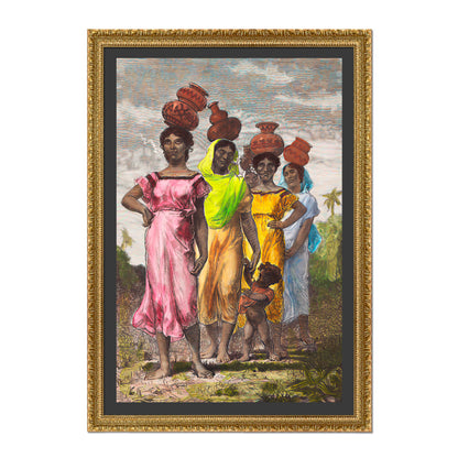 MUJERES PARAGUAYAS CAMPESINAS YENDO AL RÍO