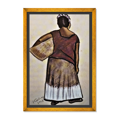 MERCADERA DE ESPALDAS