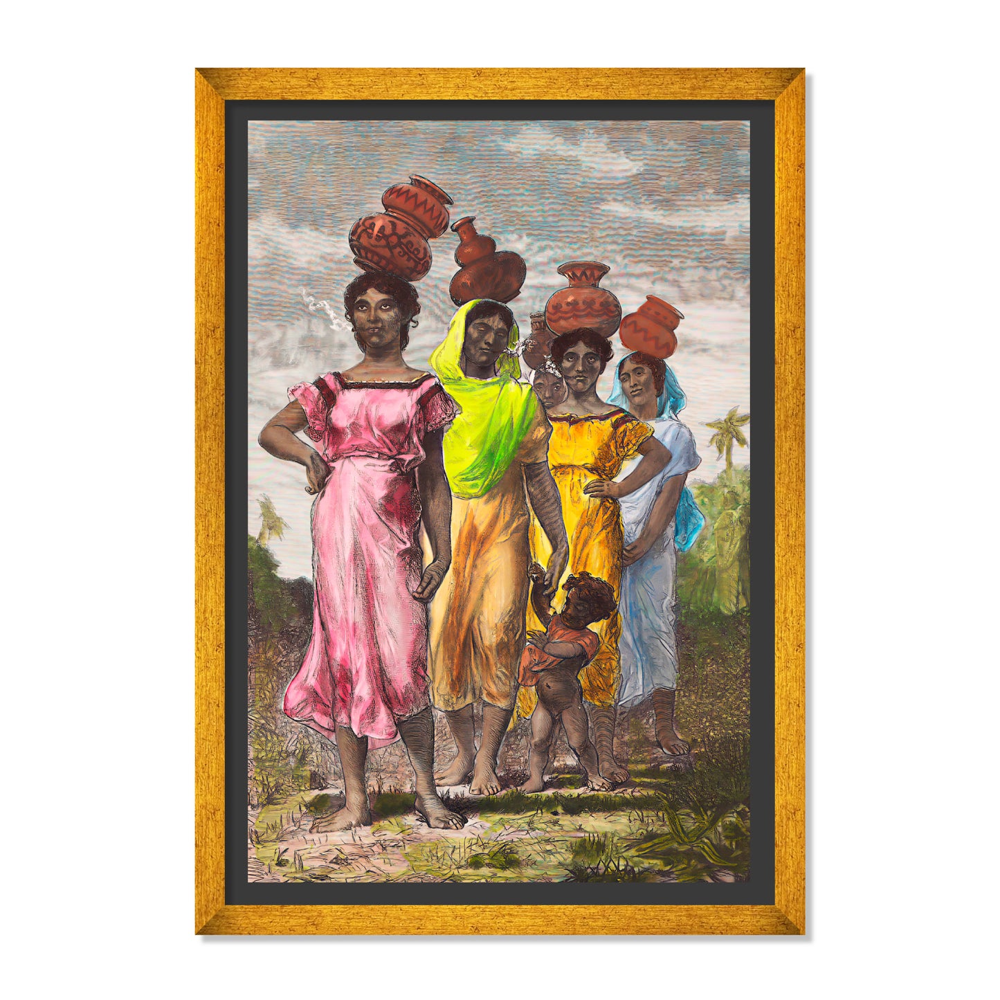 MUJERES PARAGUAYAS CAMPESINAS YENDO AL RÍO