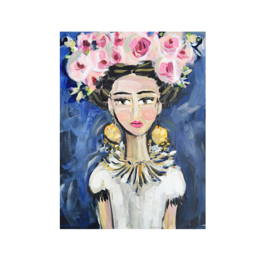 FRIDA CON CORONA DE ROSAS