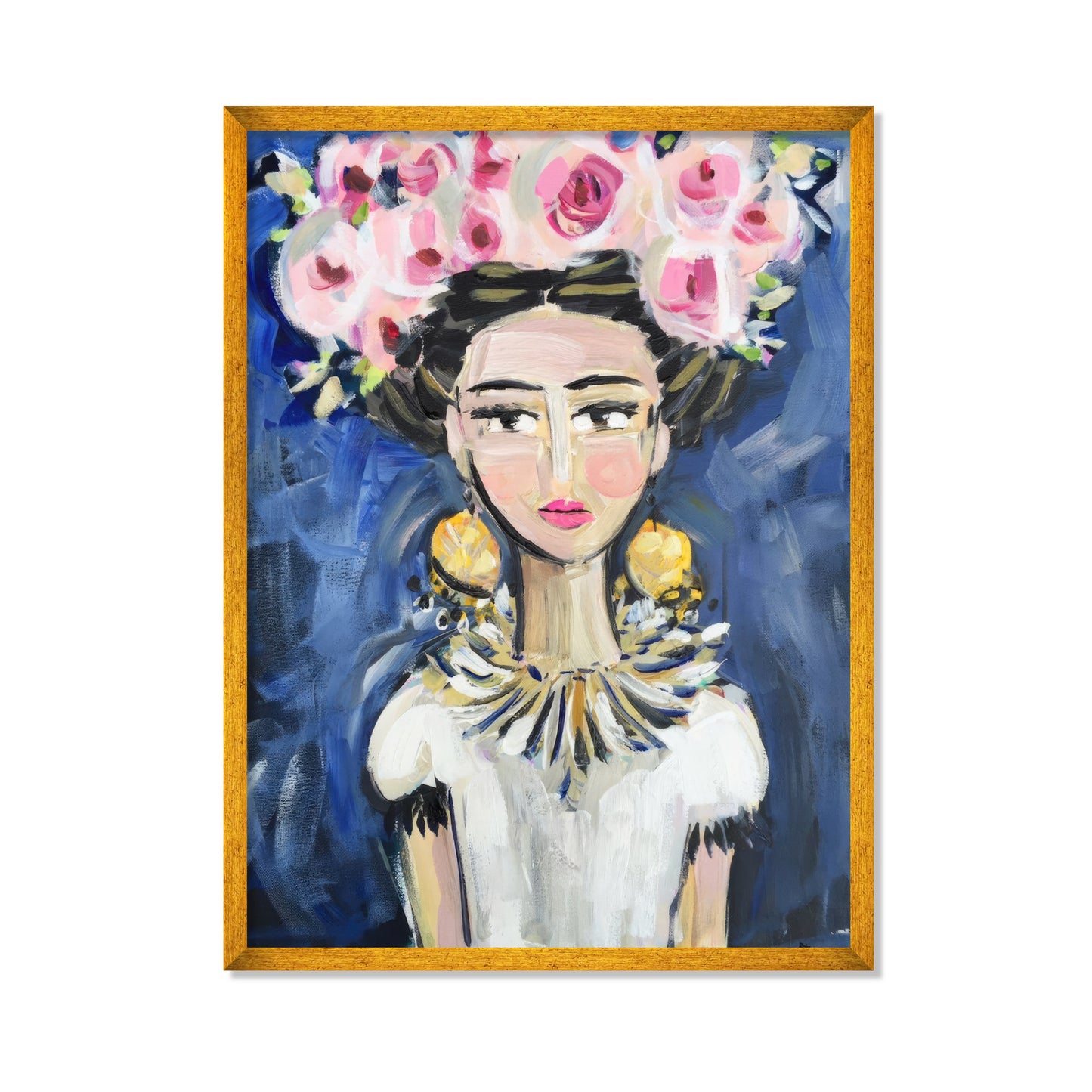 FRIDA CON CORONA DE ROSAS