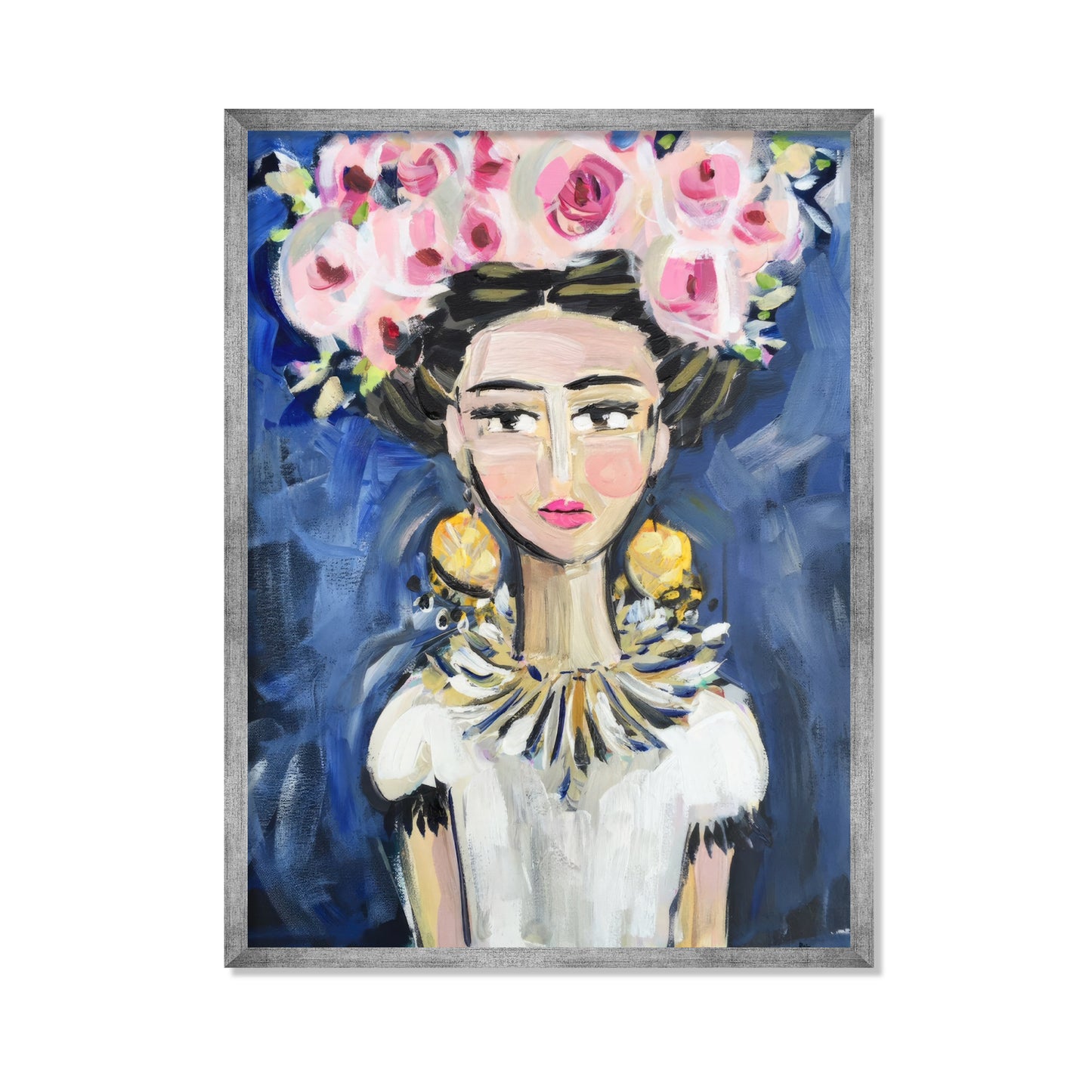 FRIDA CON CORONA DE ROSAS