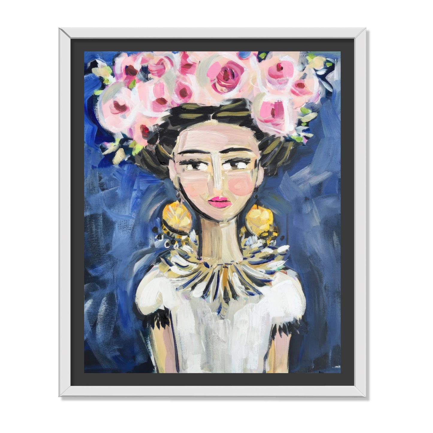 FRIDA CON CORONA DE ROSAS