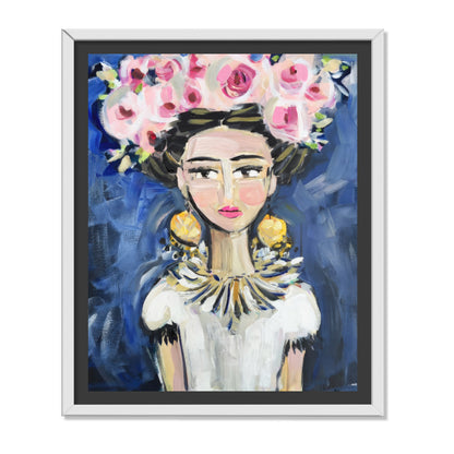 FRIDA CON CORONA DE ROSAS