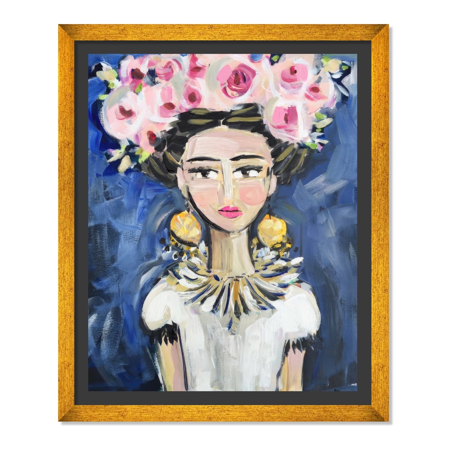FRIDA CON CORONA DE ROSAS