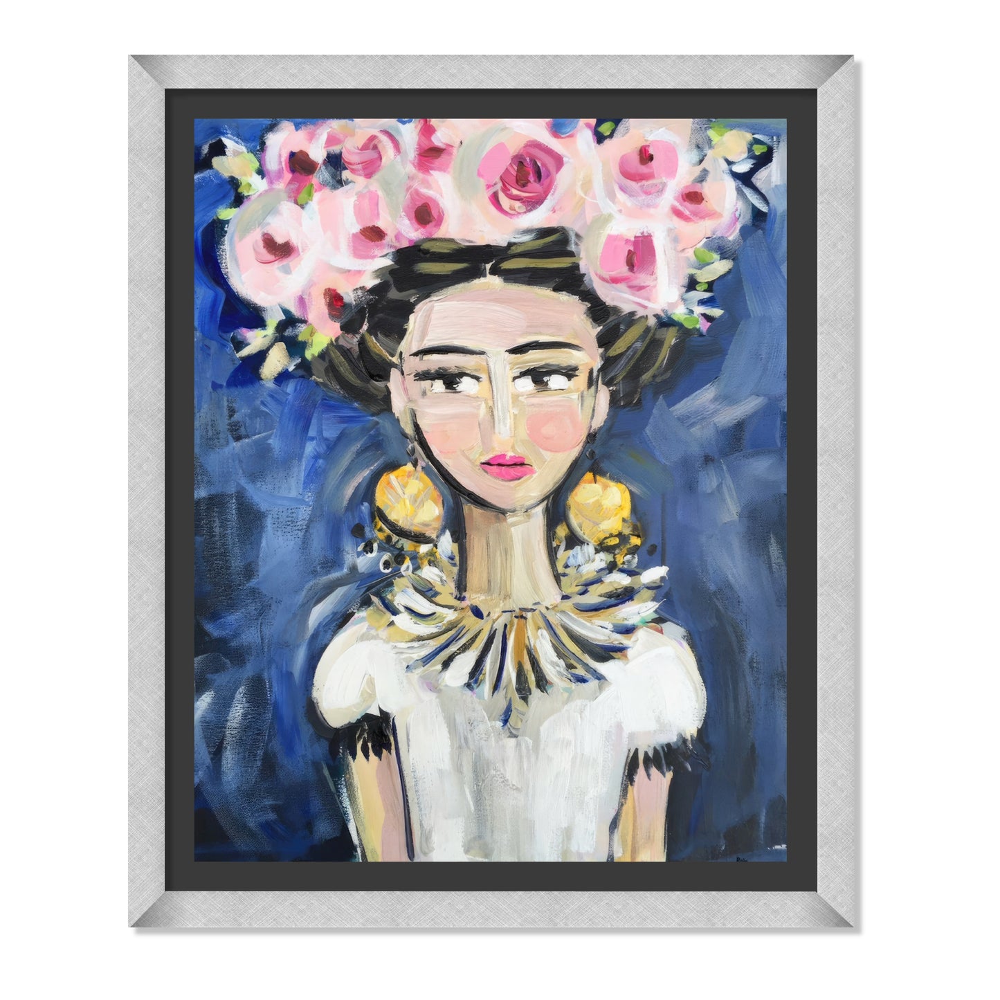 FRIDA CON CORONA DE ROSAS